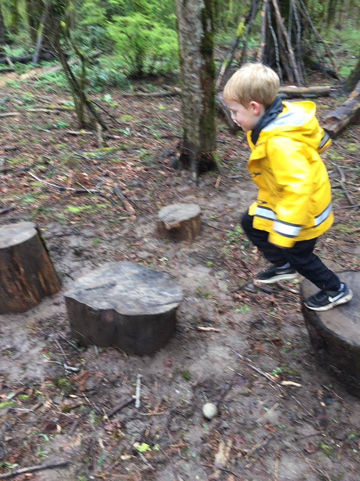 Children's play area before cleanup