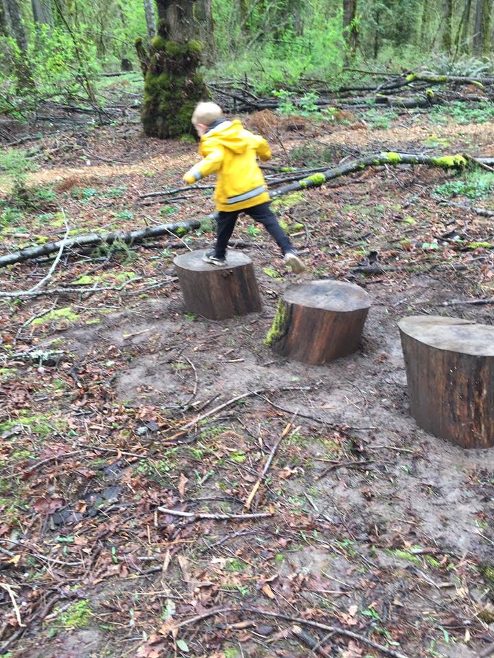 Children's play area before cleanup